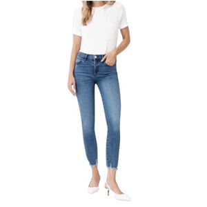 3x1 Skinny Jeans Women's Size 25 Mid Rise Frayed Hem Stretch Denim Ankle *READ